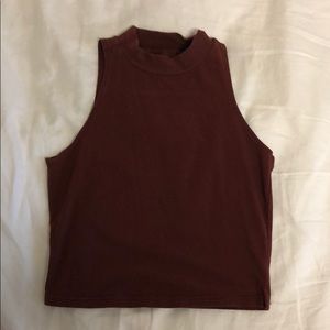 Forever 21 Burgundy Mock Neck Crop Top